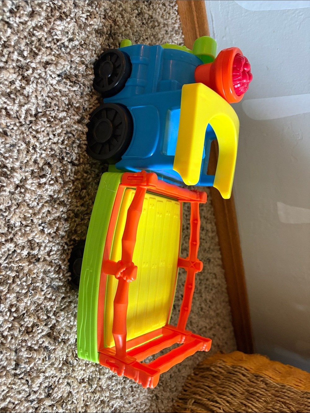 Fisher-Price Blue Truck with Yellow Cab and Green Trailer